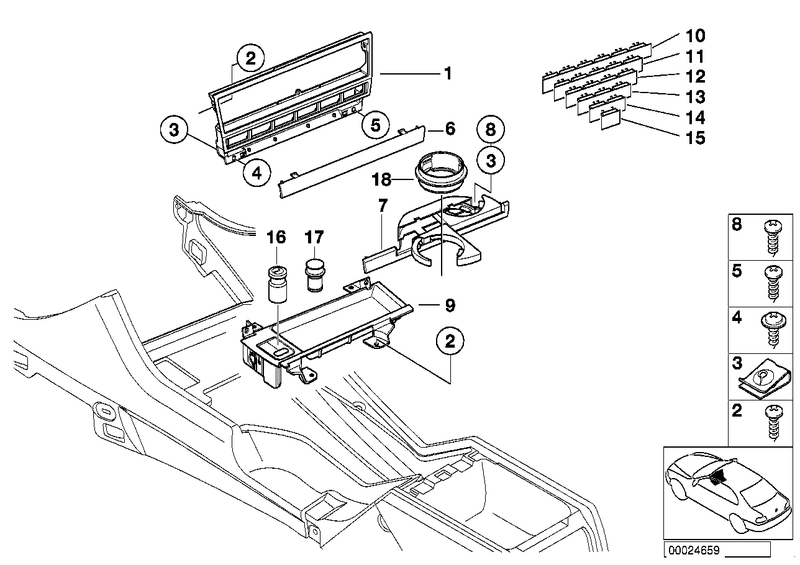 BMW Drink Holder Set Front and Rear