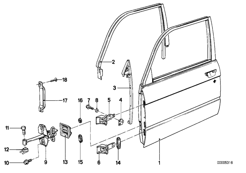 BMW Door Hinge Spacer Shim Front Rear