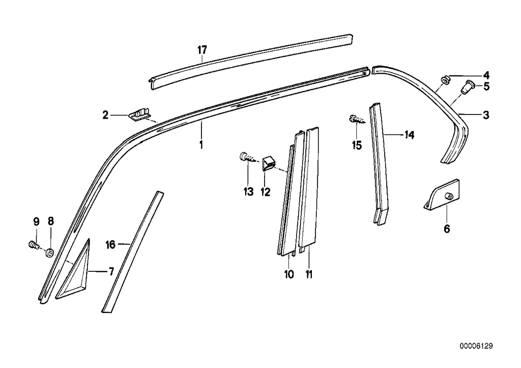 BMW Window Moulding Frame Left 51321928855 | V1 Vehicle Parts Australia