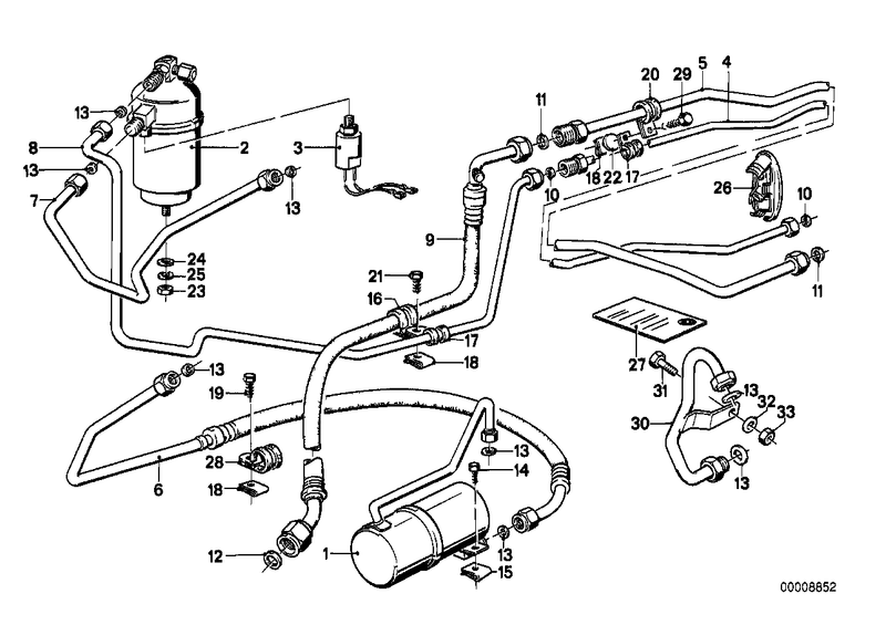 BMW Pressure Hose Compressor Condenser