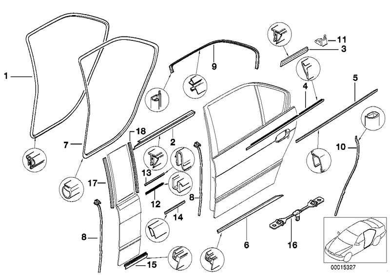 BMW Chest Strip Interior Left Rear