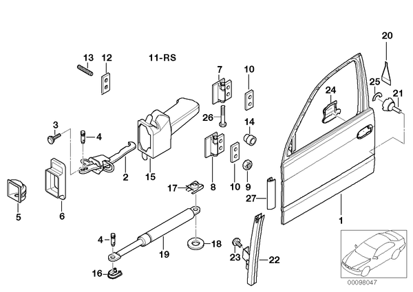 BMW Door Brake Cover Right