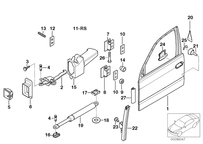 BMW Door Brake Cover Right