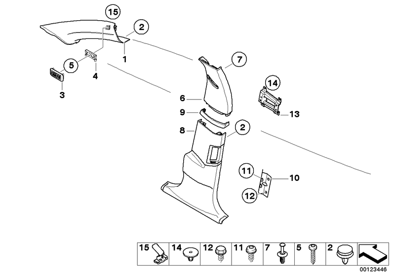 BMW Lower Trim Panel B-Pillar Left