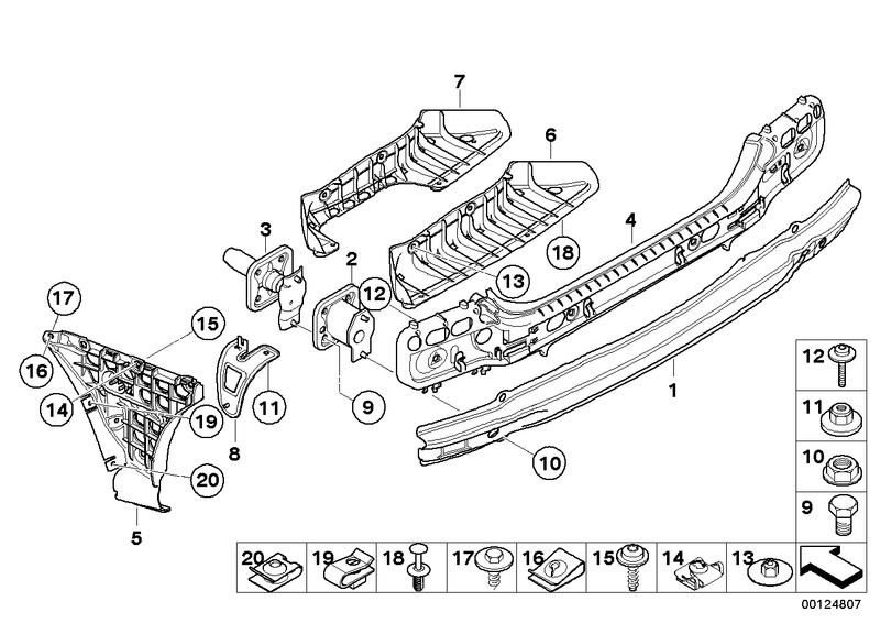 Genuine BMW Bumper Carrier Rear