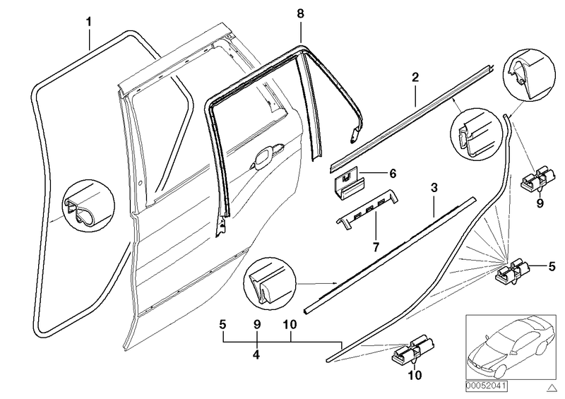 BMW Door Weather Strip Clamp