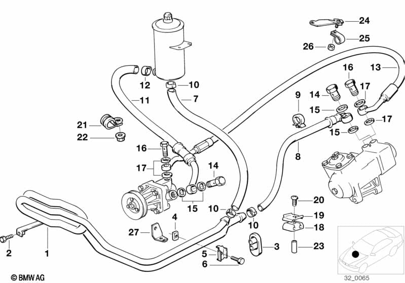 BMW Power Steering Return Line