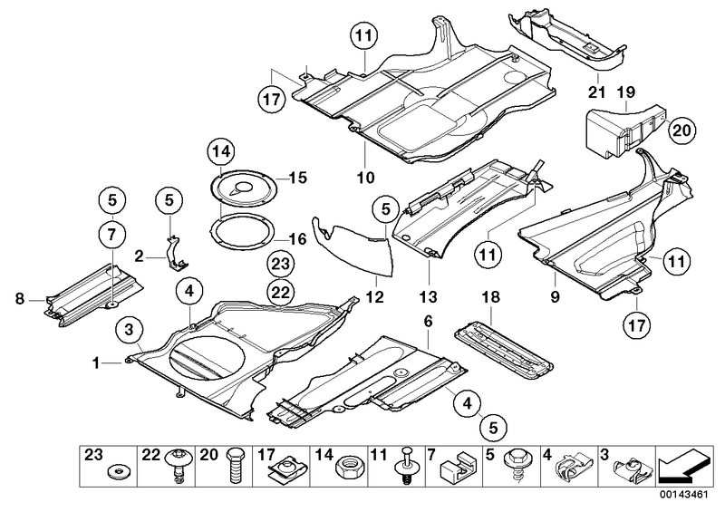 BMW Left Engine Support Trim Panel