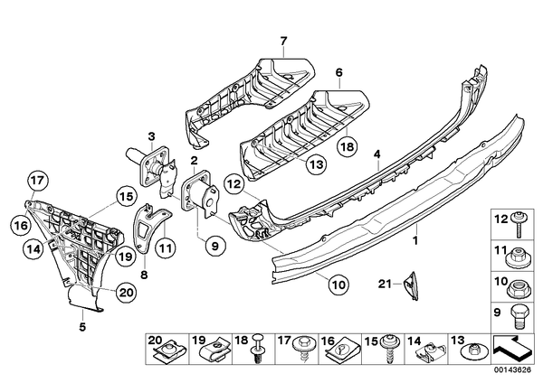 BMW Mount Bumper Rear Centre