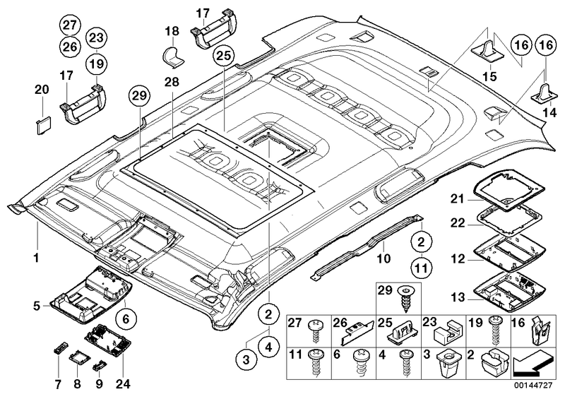 BMW Cover Console Head Lining