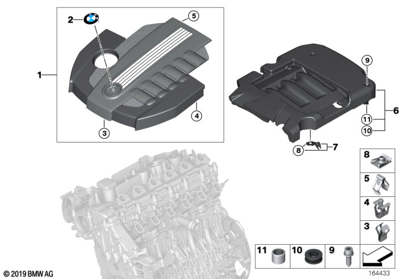 BMW Engine Cover Retaining Clip