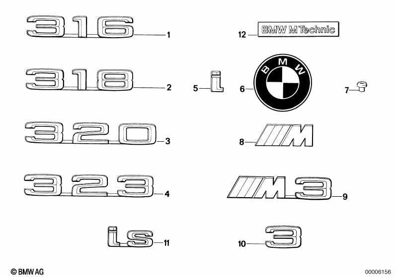 BMW Emblem Adhered Rear
