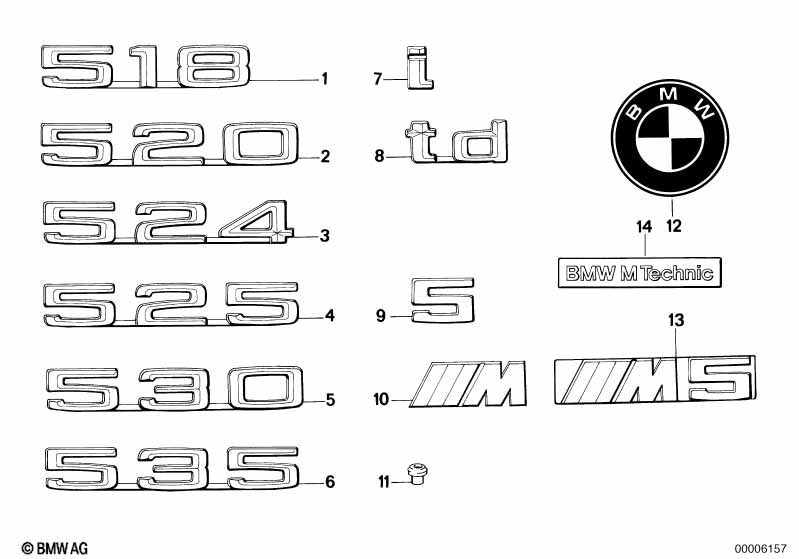 BMW Emblem Adhered Rear M5