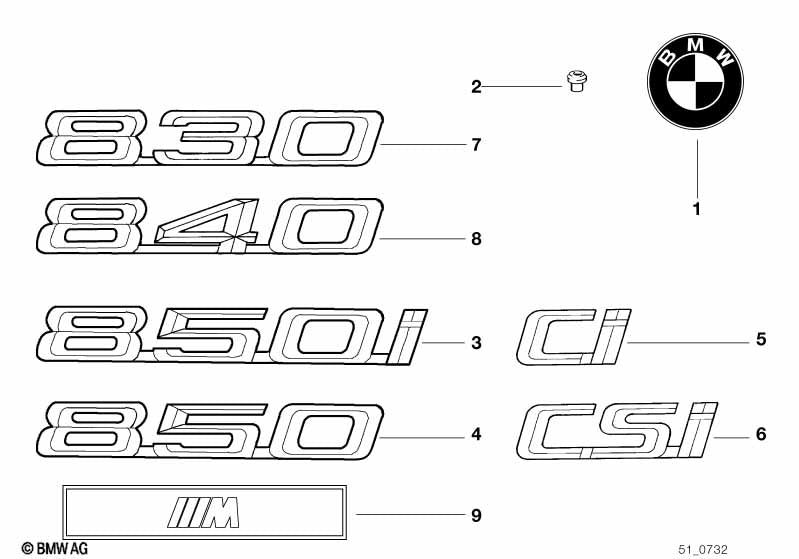 BMW Emblem Adhered Rear