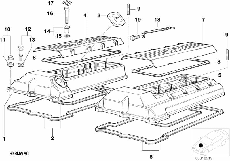 BMW Gasket Set Cylinder Head Cover