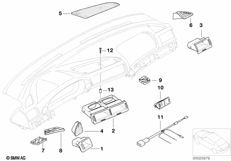 BMW Covering Defroster Nozzle Right