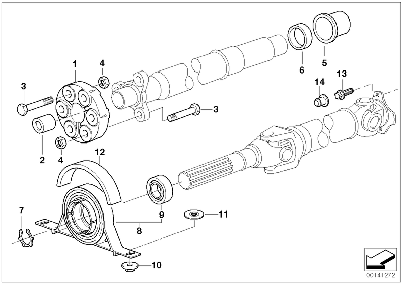 BMW Drive Shaft Centre Mount Support with Bearing