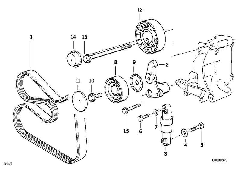 BMW Engine Tensioner Pulley V-Ribbed Belt