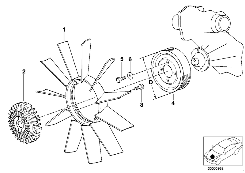 BMW Engine Cooling Fan Clutch Coupling