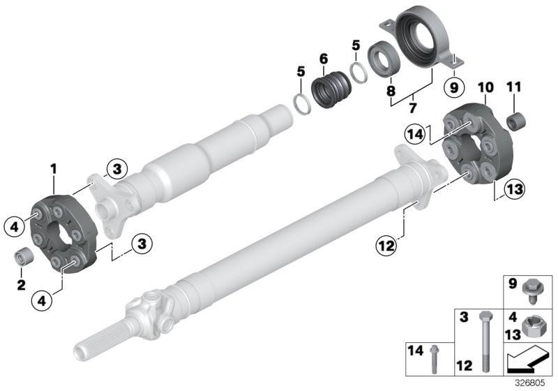 BMW Drive Shaft Centre Mount Support with Bearing