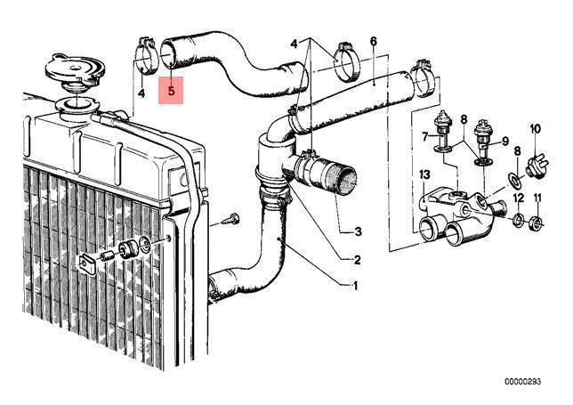 Genuine BMW Engine Radiator Coolant Water Hose