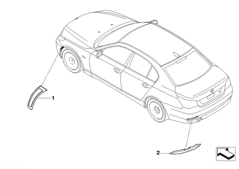 Genuine BMW Rear Bumper Reflector Right