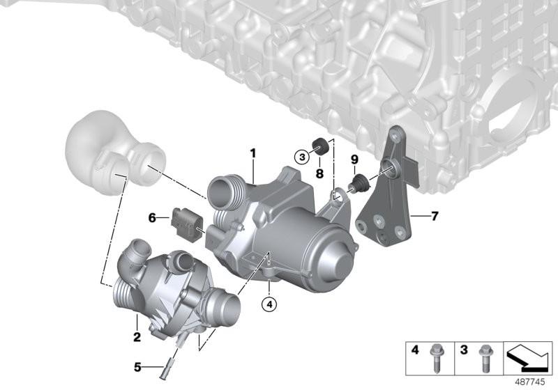 Genuine Continental VDO Engine Coolant Water Pump and Screw Set