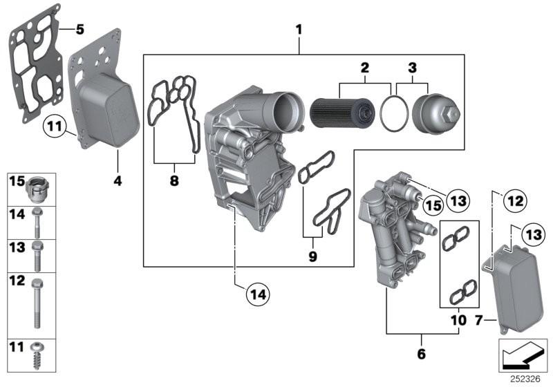 Genuine Elring BMW Engine Oil Filter Housing Gasket Set