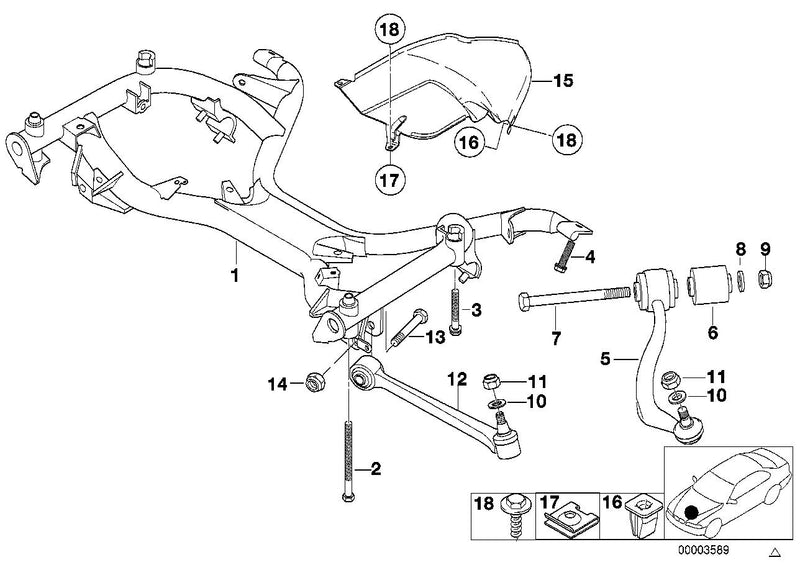 Genuine Lemforder BMW Control Arm Bush Set Front