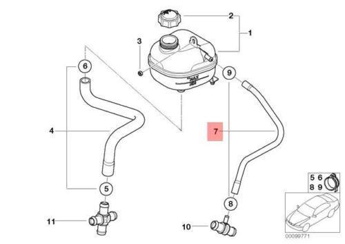 Genuine Mini Radiator Expansion Tank Vent Hose Coolant Water