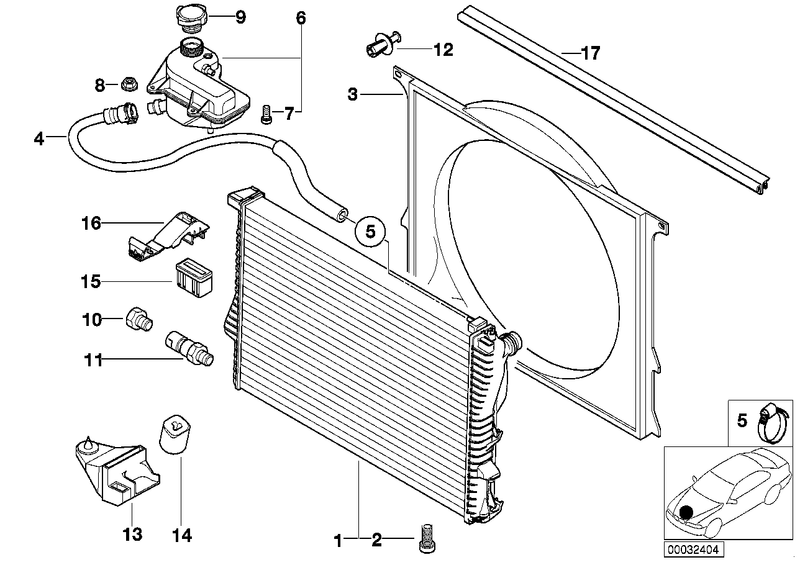 BMW Engine Cooling Water Radiator