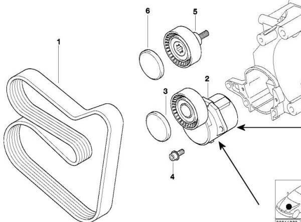 BMW Engine Belt Tensioner V-Ribbed Belt