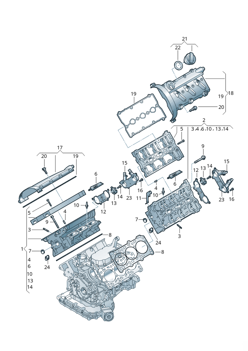 Genuine Corteco Audi Cylinder Head Rocker Cover Gasket