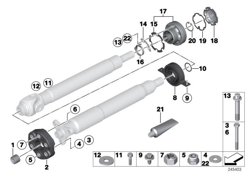 BMW Drive Shaft Universal Joint Flex Disc Guibo