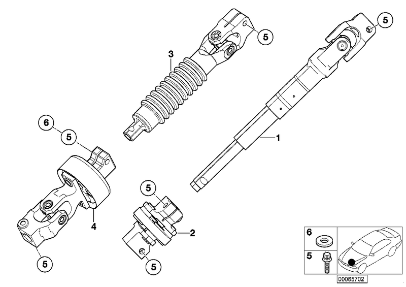 Genuine BMW Steering Shaft Swivel Joint with Universal Joint