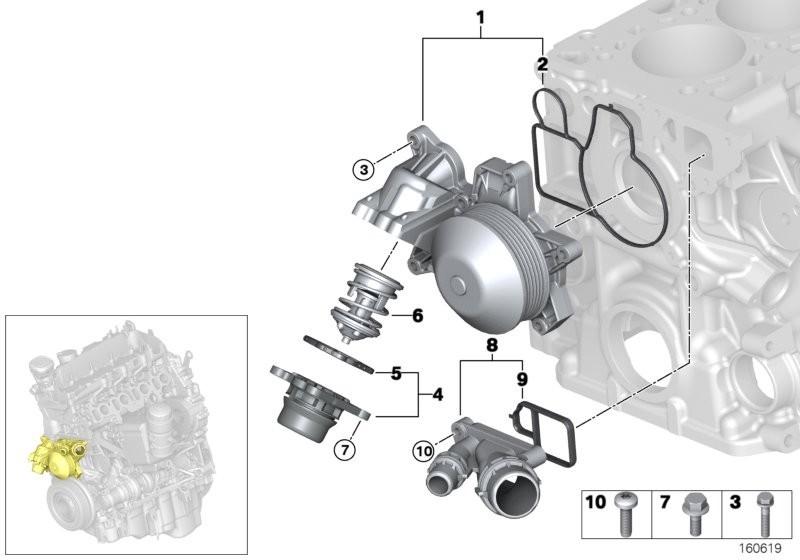 BMW Engine Coolant Water Pump and Seal