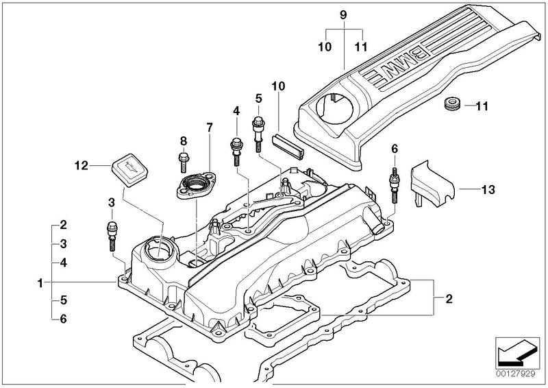 BMW Cylinder Head Rocker Valve Cover Gasket Set