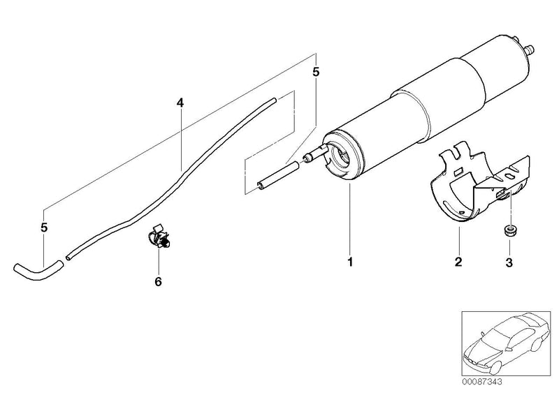 Genuine Hengst BMW Fuel Filter with Pressure Regulator In Line