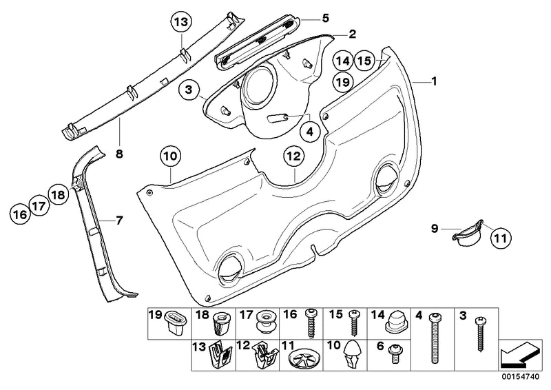 Genuine Mini Expanding Nut Boot Trunk Lid Trim Panel