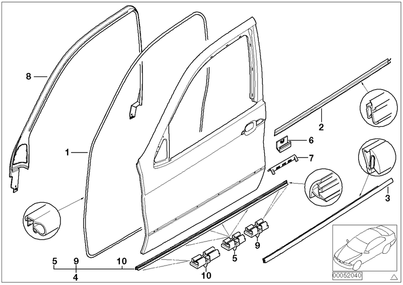 Genuine BMW Door Seal Rear