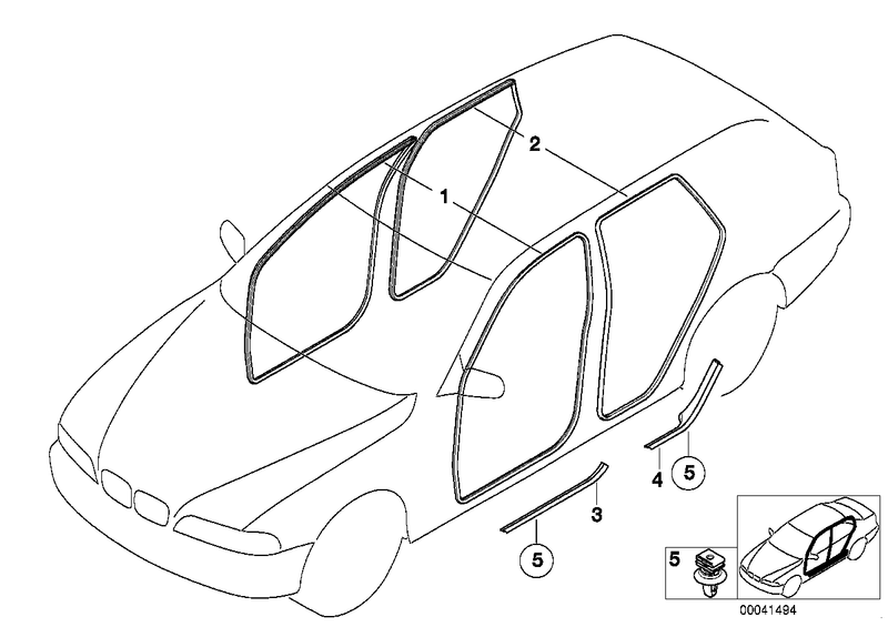 Genuine BMW Door Seal Rear