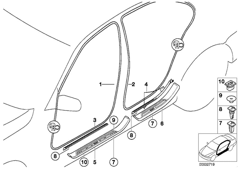 BMW Door Seal Gasket Rubber