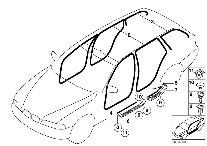 BMW Door Seal Gasket Rubber