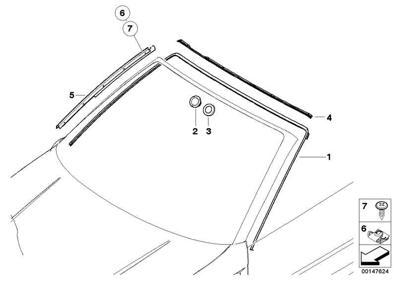 BMW Windscreen Seal Rubber