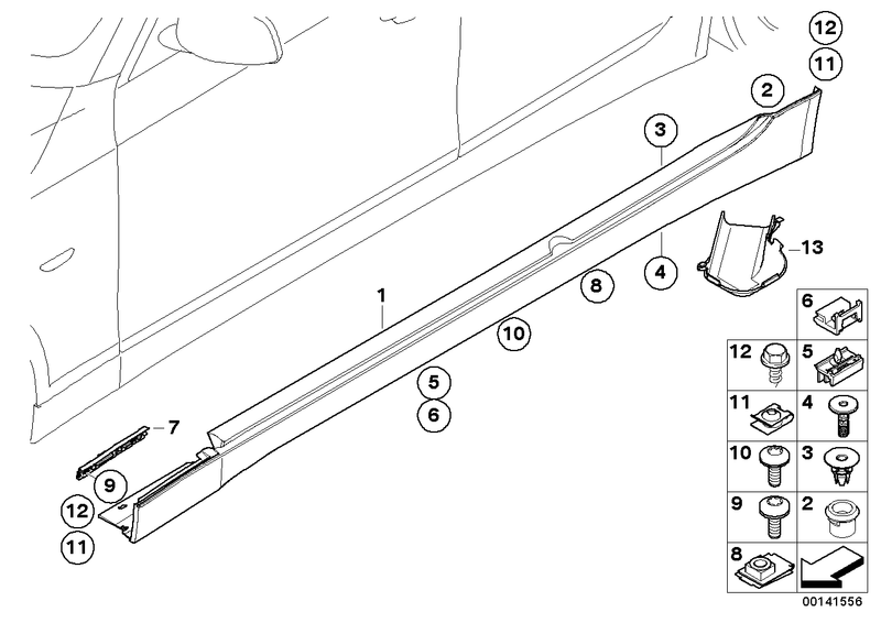 Genuine BMW Side Skirt Driver Side 5 Series E60