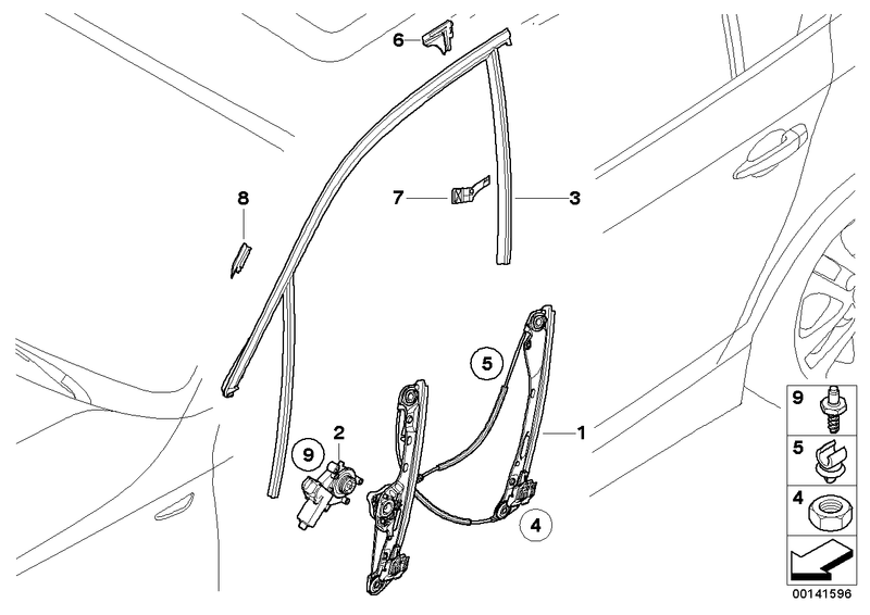 BMW Window Regulator Lifter Front