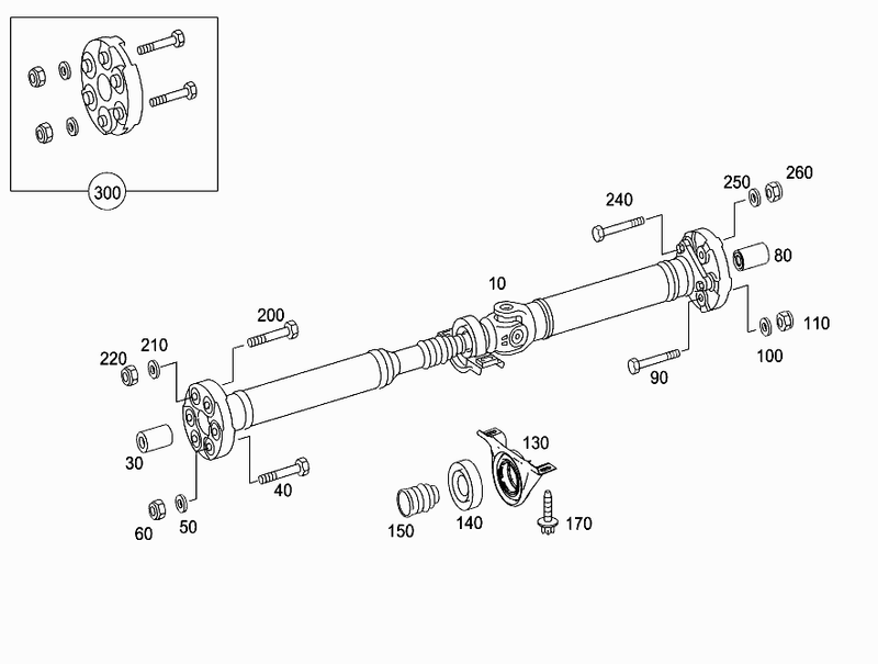 Mercedes-Benz Drive Shaft Universal Joint Flex Disc Guibo Kit