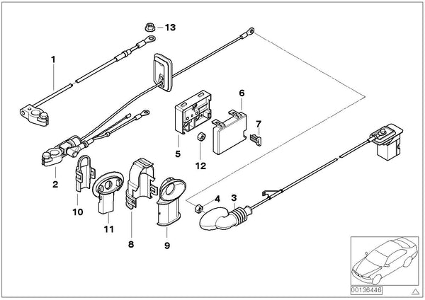 Genuine BMW B+ Terminal Point Battery Cable Hi Fi System