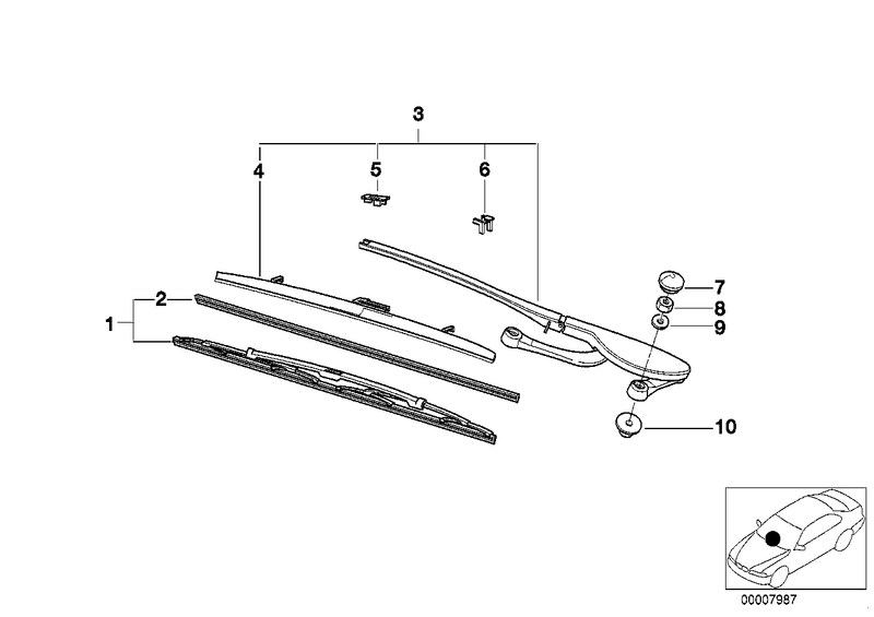 Genuine Bosch BMW Windscreen Wiper Blade Set