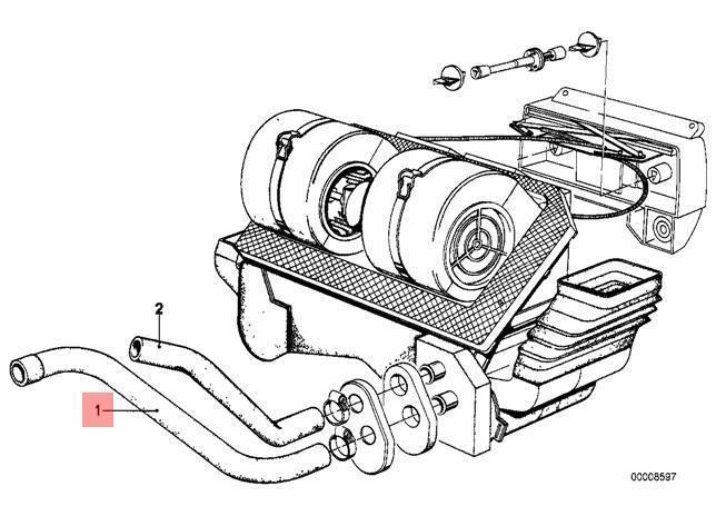 Genuine BMW Heater Radiator Return Hose